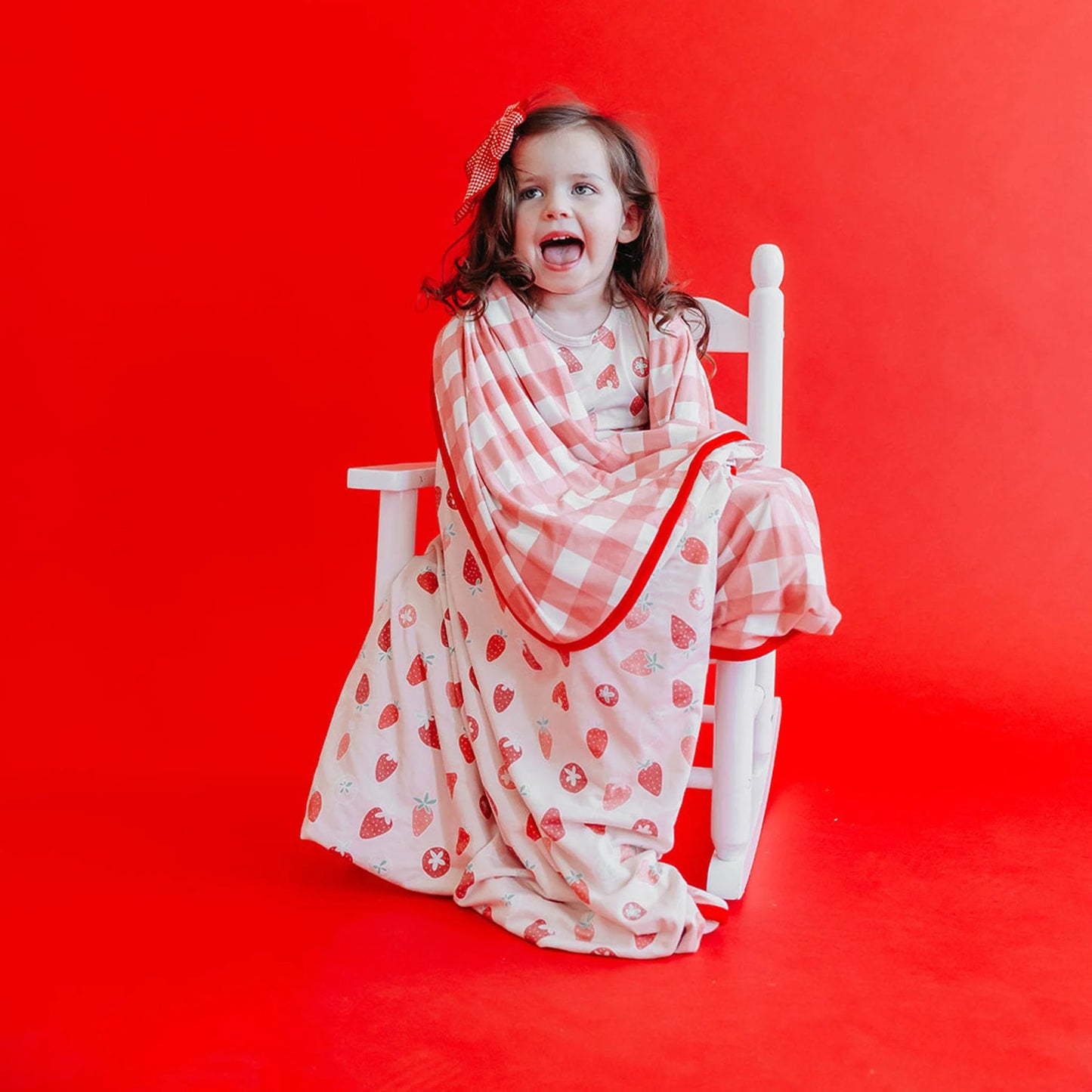 Strawberry Three Layer Quilt - Doodlebug's Children's Boutique