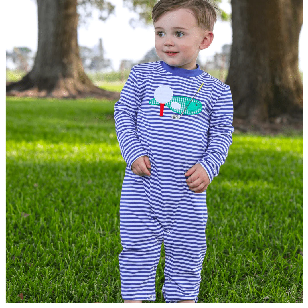 Golf Applique Romper - Doodlebug's Children's Boutique