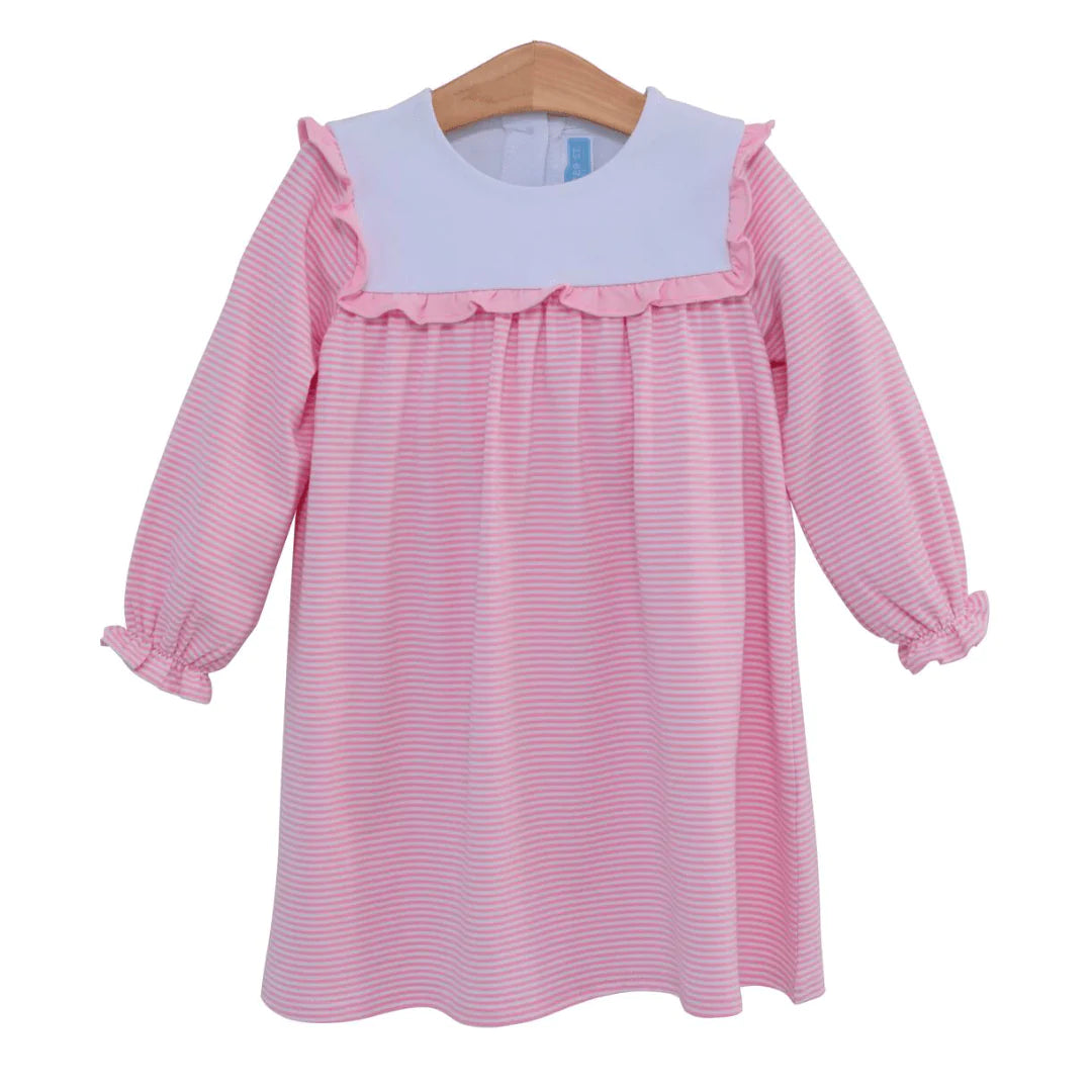 Marie Dress in Light Pink Stripe - Doodlebug's Children's Boutique