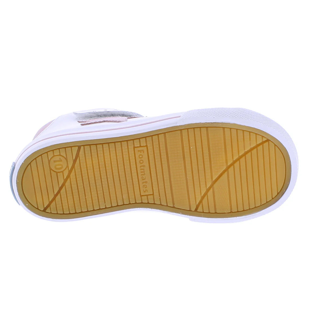 Riley Shoe in White with Rose Leather - Doodlebug's Children's Boutique