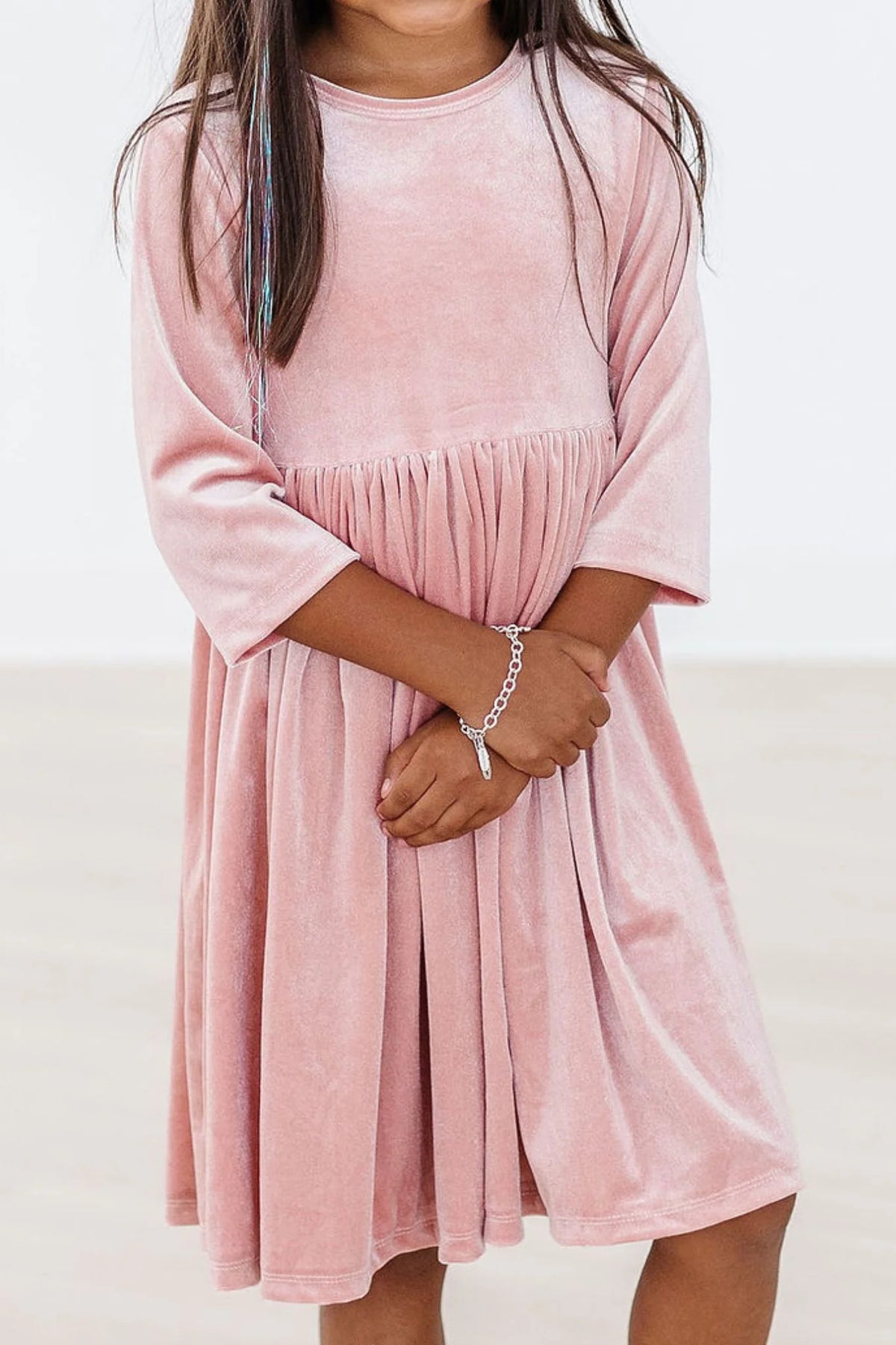Vintage Pink Velvet Twirl Dress - Doodlebug's Children's Boutique