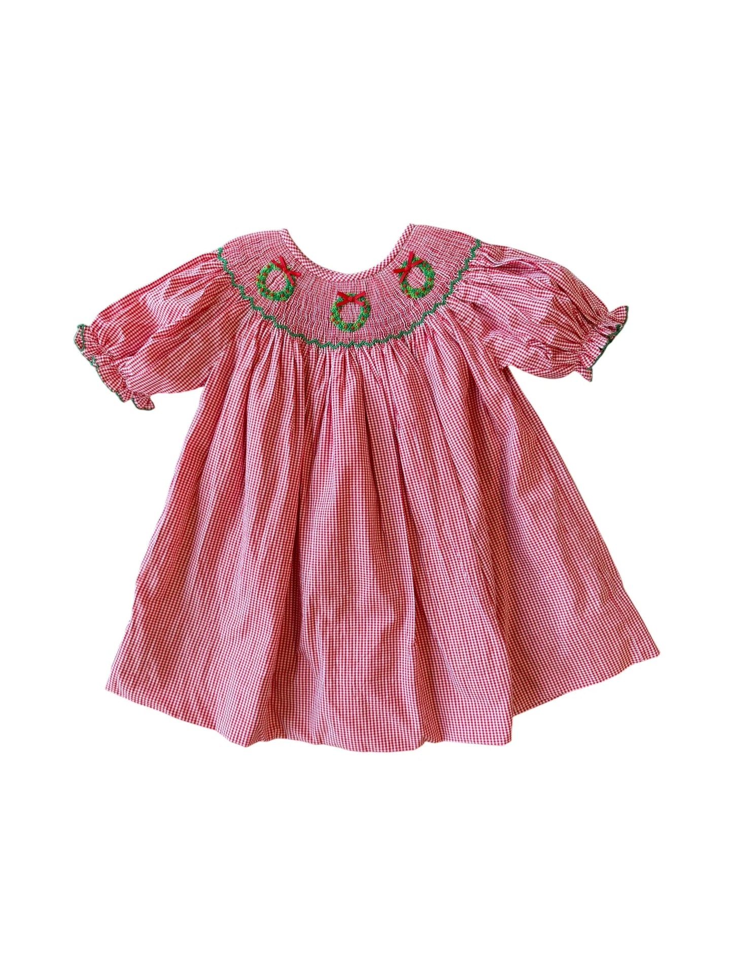 Wreath Kate Dress - Doodlebug's Children's Boutique