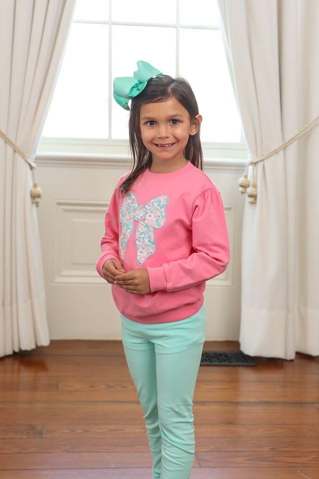 Bow French Terry Pullover - Doodlebug's Children's Boutique