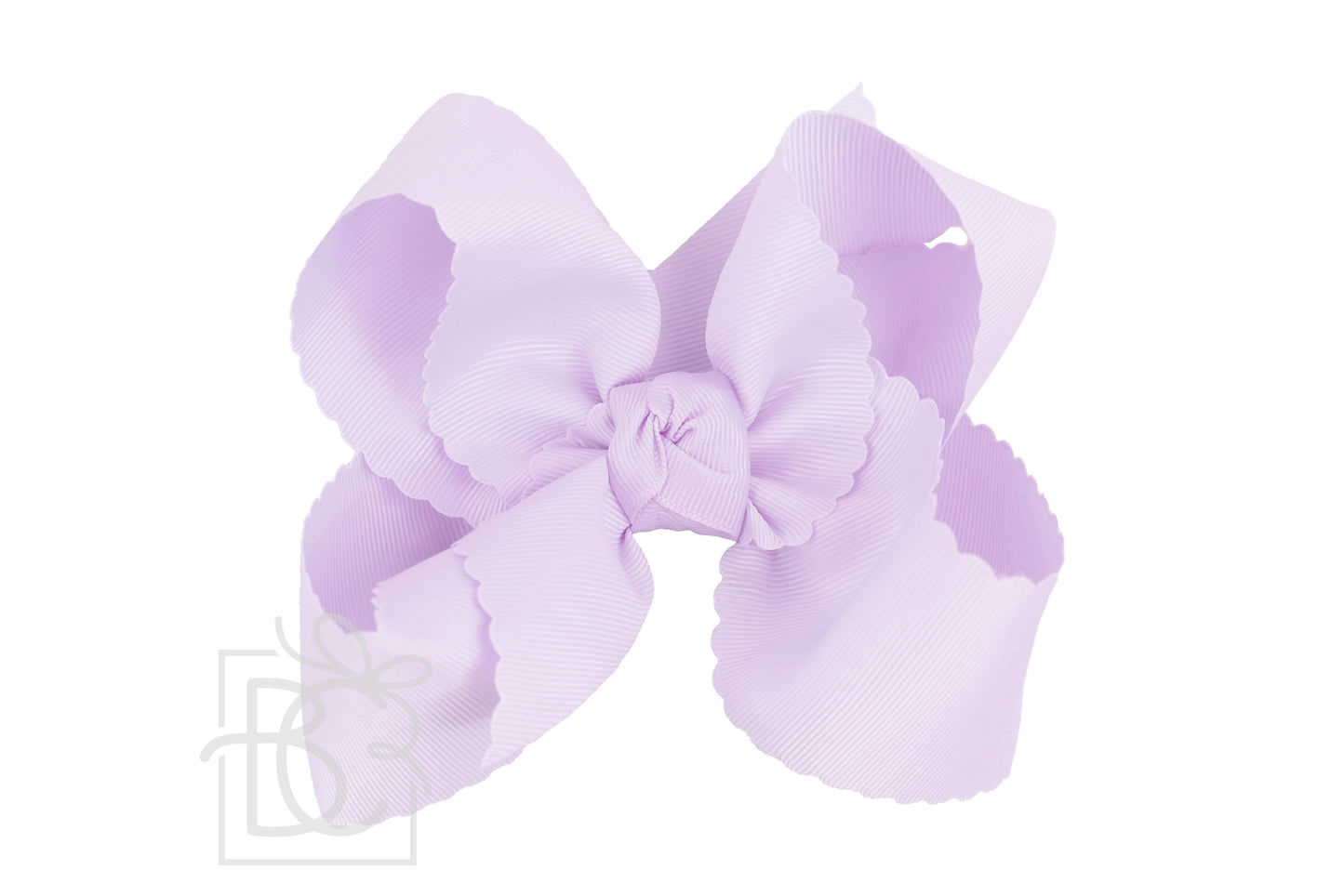 XL Scalloped Edge Bow in Powder Orchid - Doodlebug's Children's Boutique