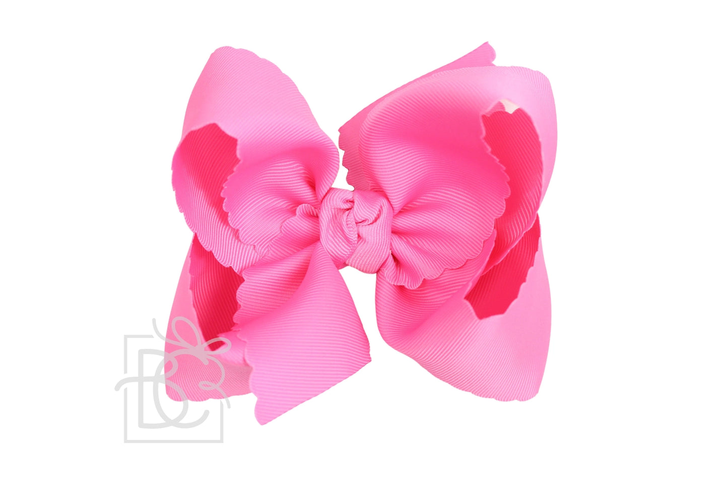 XL Scalloped Edge Bow in Hot Pink - Doodlebug's Children's Boutique