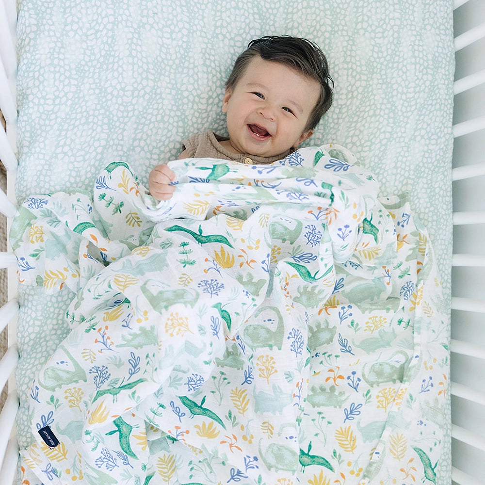 Dino Roar + Upscale Classic Muslin Swaddle Blanket Set - Doodlebug's Children's Boutique