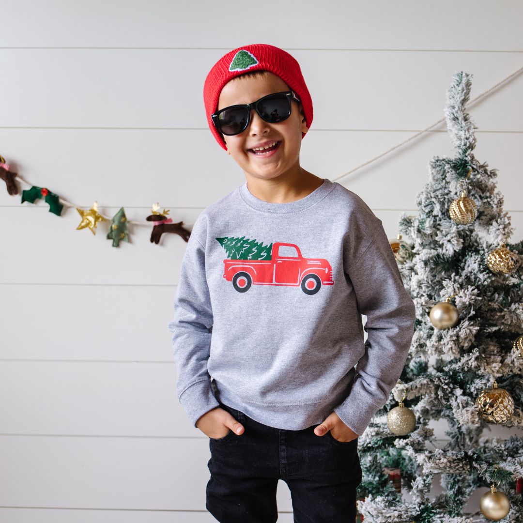 Christmas Tree Truck Sweatshirt - Doodlebug's Children's Boutique