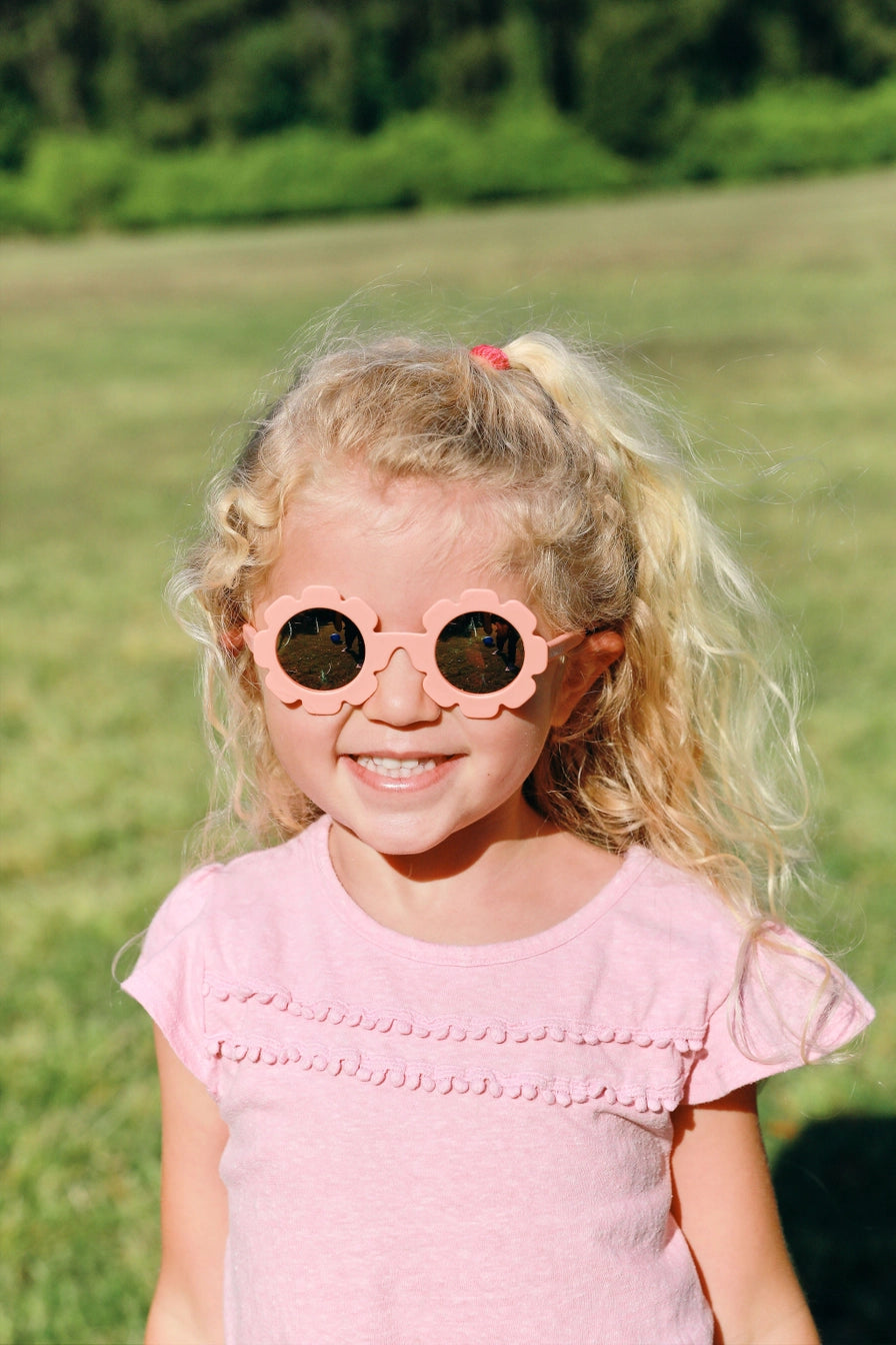 Peachy Keen Polarized Flower Sunglasses - Doodlebug's Children's Boutique