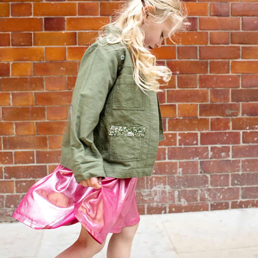 Lame' Laurie Dress in Pink - Doodlebug's Children's Boutique