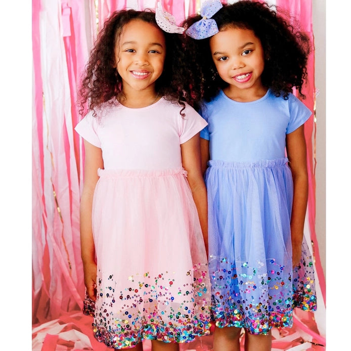 Lavender Confetti Tulle Bow Clip - Doodlebug's Children's Boutique
