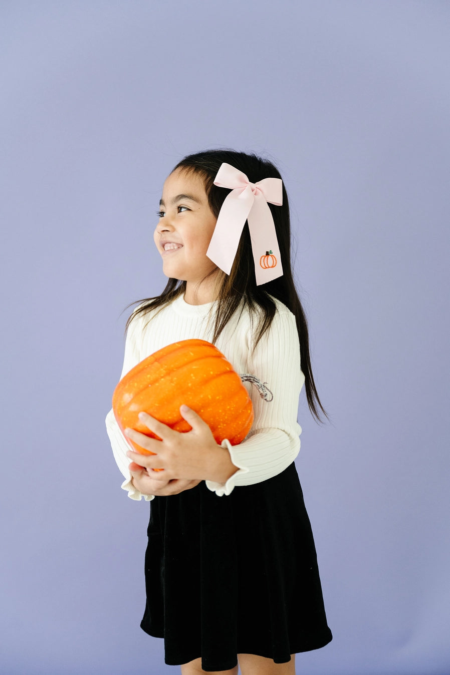 Pink Pumpkin Bow with Tails - Doodlebug's Children's Boutique