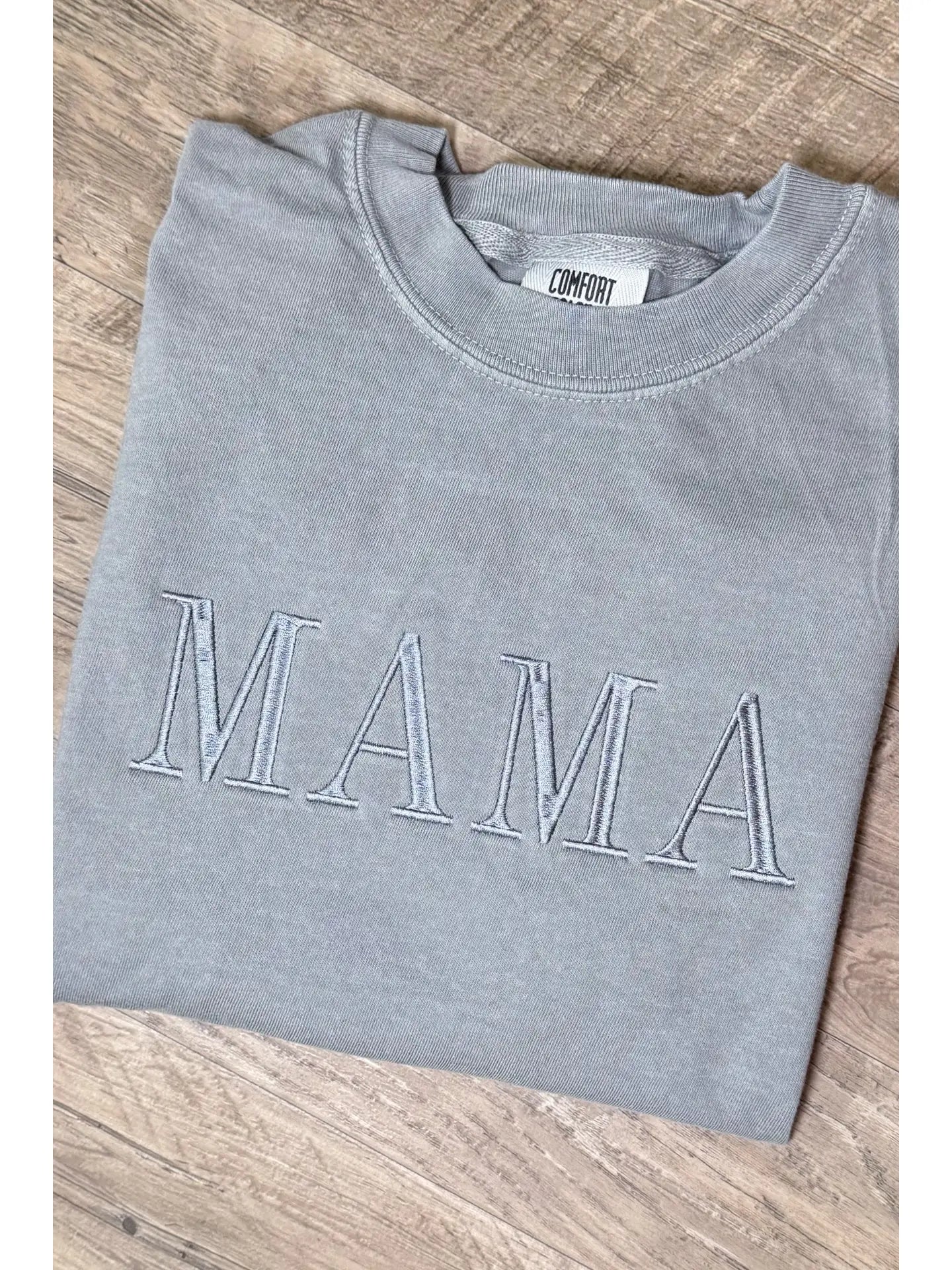 Grey on Grey Mama Embroidered Shirt - Doodlebug's Children's Boutique