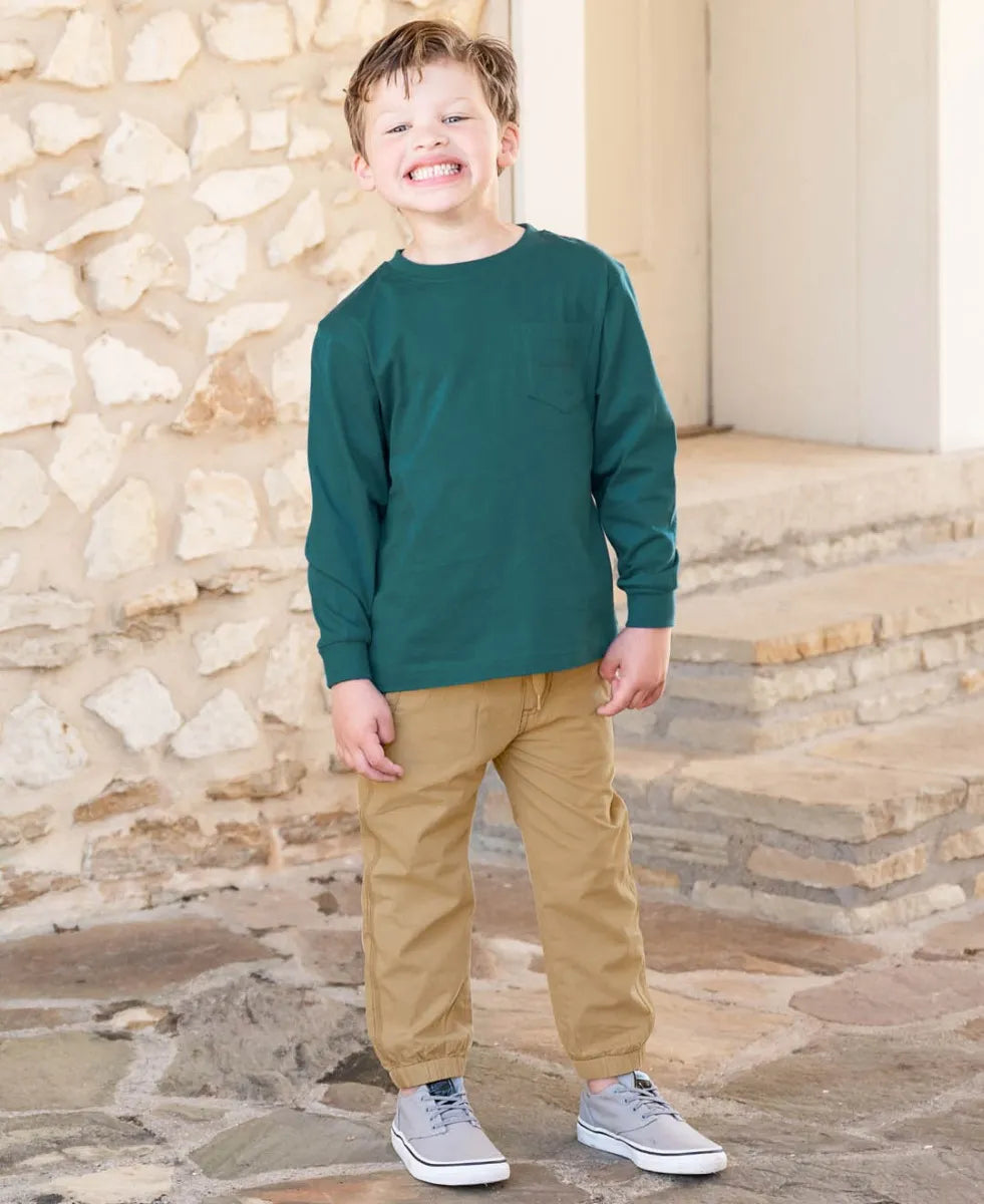 Khaki Jogger Pants - Doodlebug's Children's Boutique