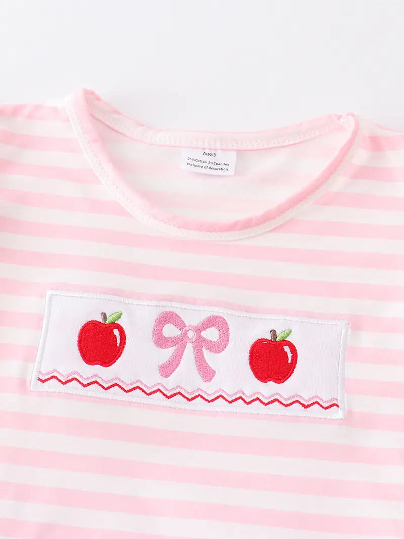 Pink Stripe Back to School Ruffle Set - Doodlebug's Children's Boutique