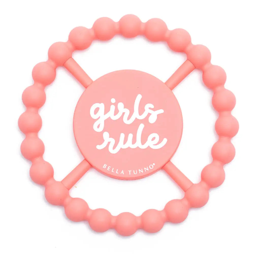 Girls Rule Happy Teether - Doodlebug's Children's Boutique