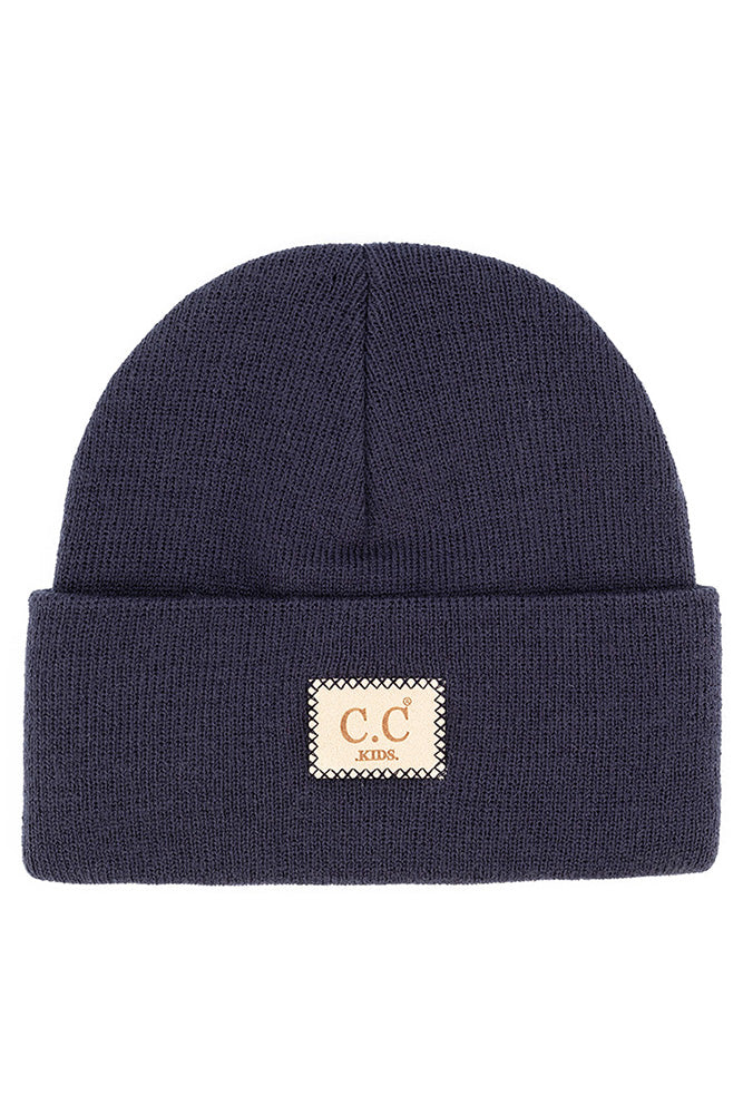 Navy Classic Ribbed Kids Beanie Kids - Doodlebug's Children's Boutique