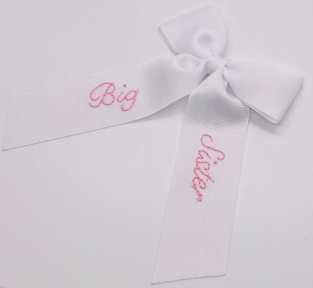 Big Sister Bow with Tails - Doodlebug's Children's Boutique