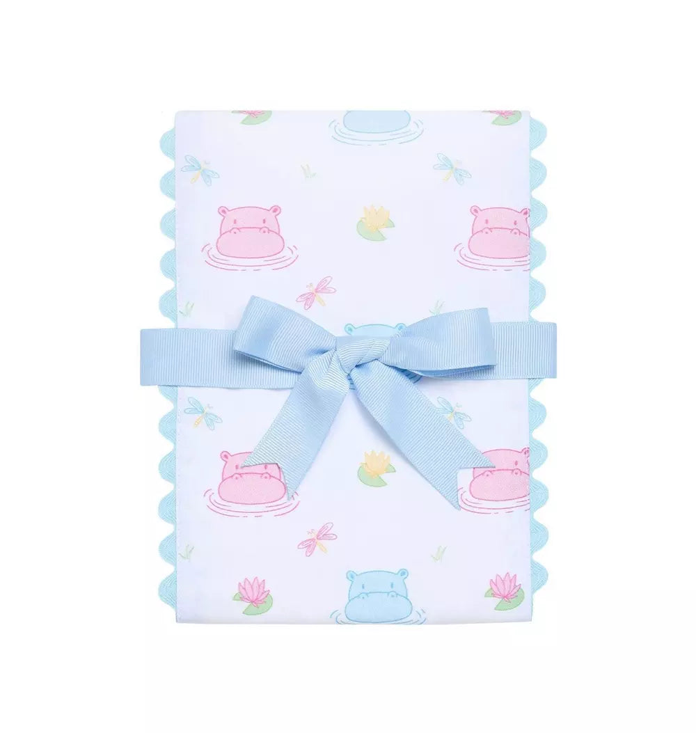 Hippo Fancy Burp Cloth