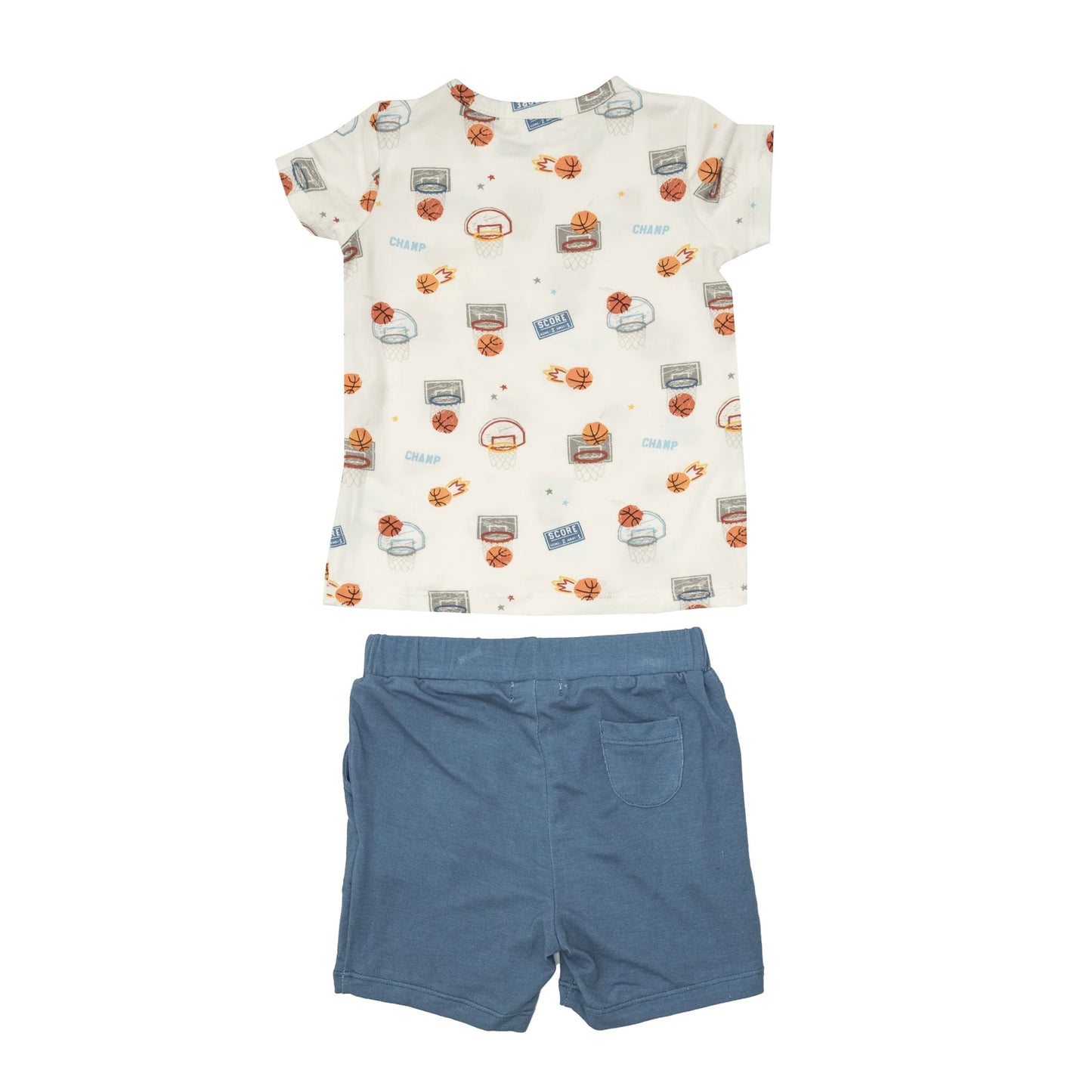 Crew Neck Tee and Short Set in Basketball - Doodlebug's Children's Boutique