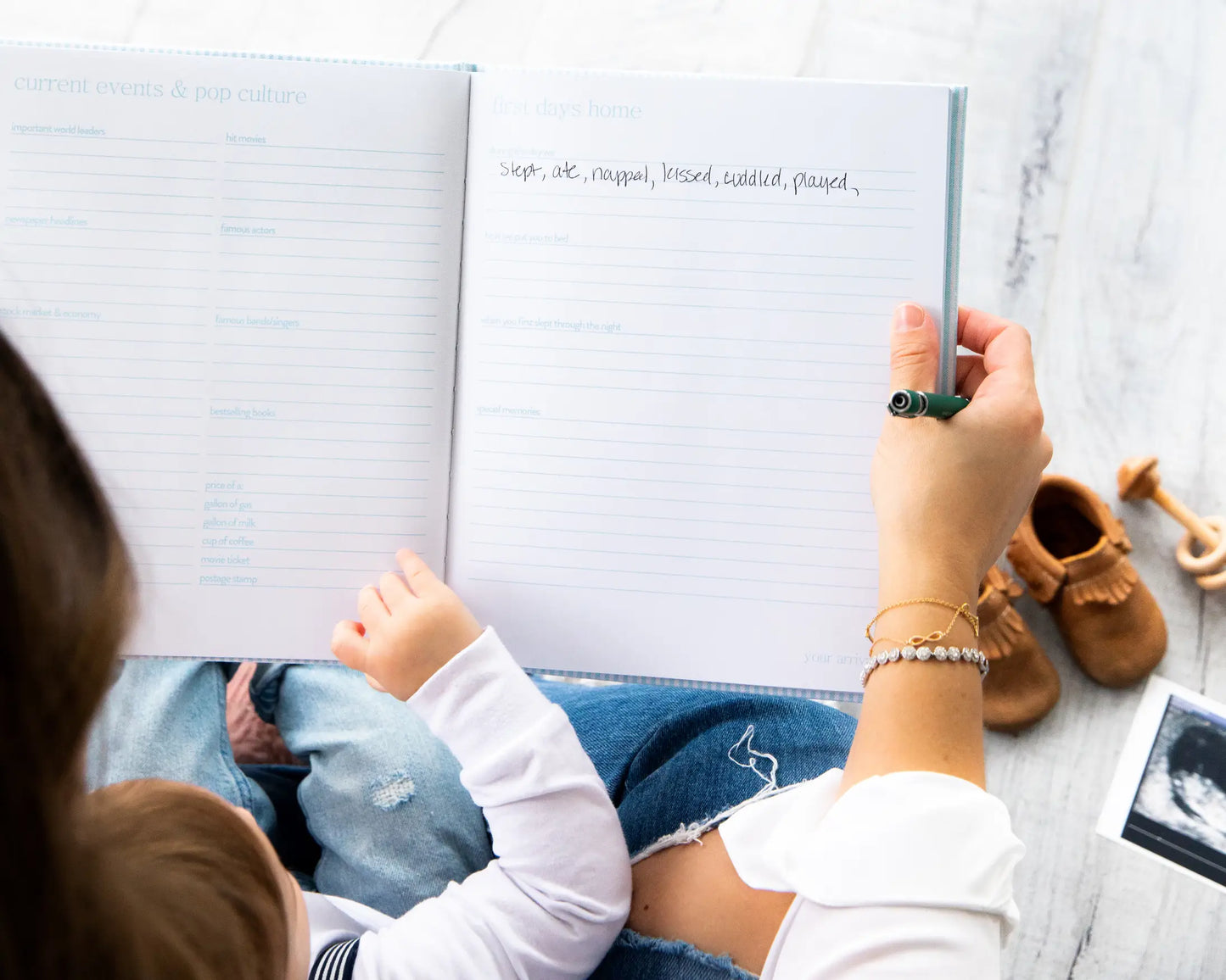 Blue Seersucker Baby Book - Doodlebug's Children's Boutique