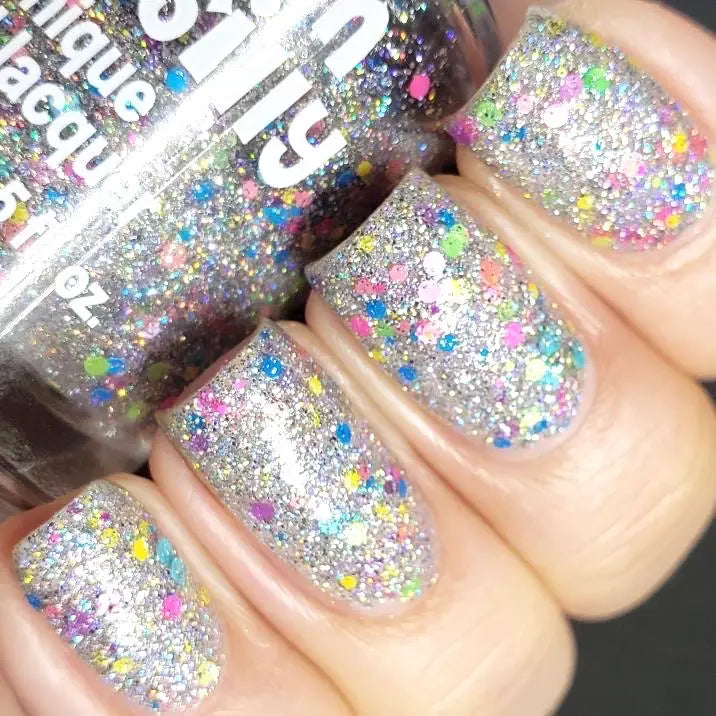 Holographic Glitter Nail Polish in Carnival Bright Lights - Doodlebug's Children's Boutique