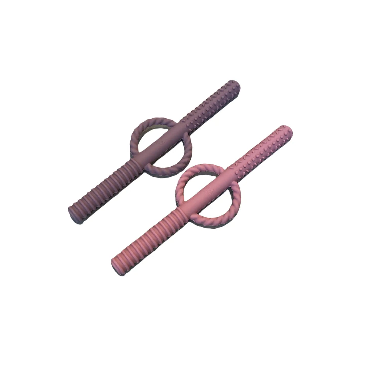 Teething Tube Teething Set in Dusty Rose & Mauve - Doodlebug's Children's Boutique