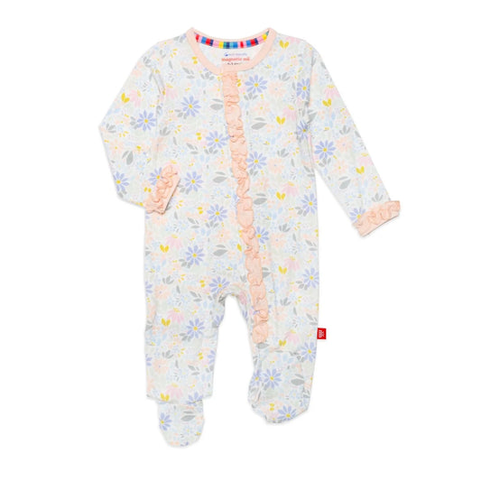 Darby Modal Magnetic Ruffle Footie  - Doodlebug's Children's Boutique
