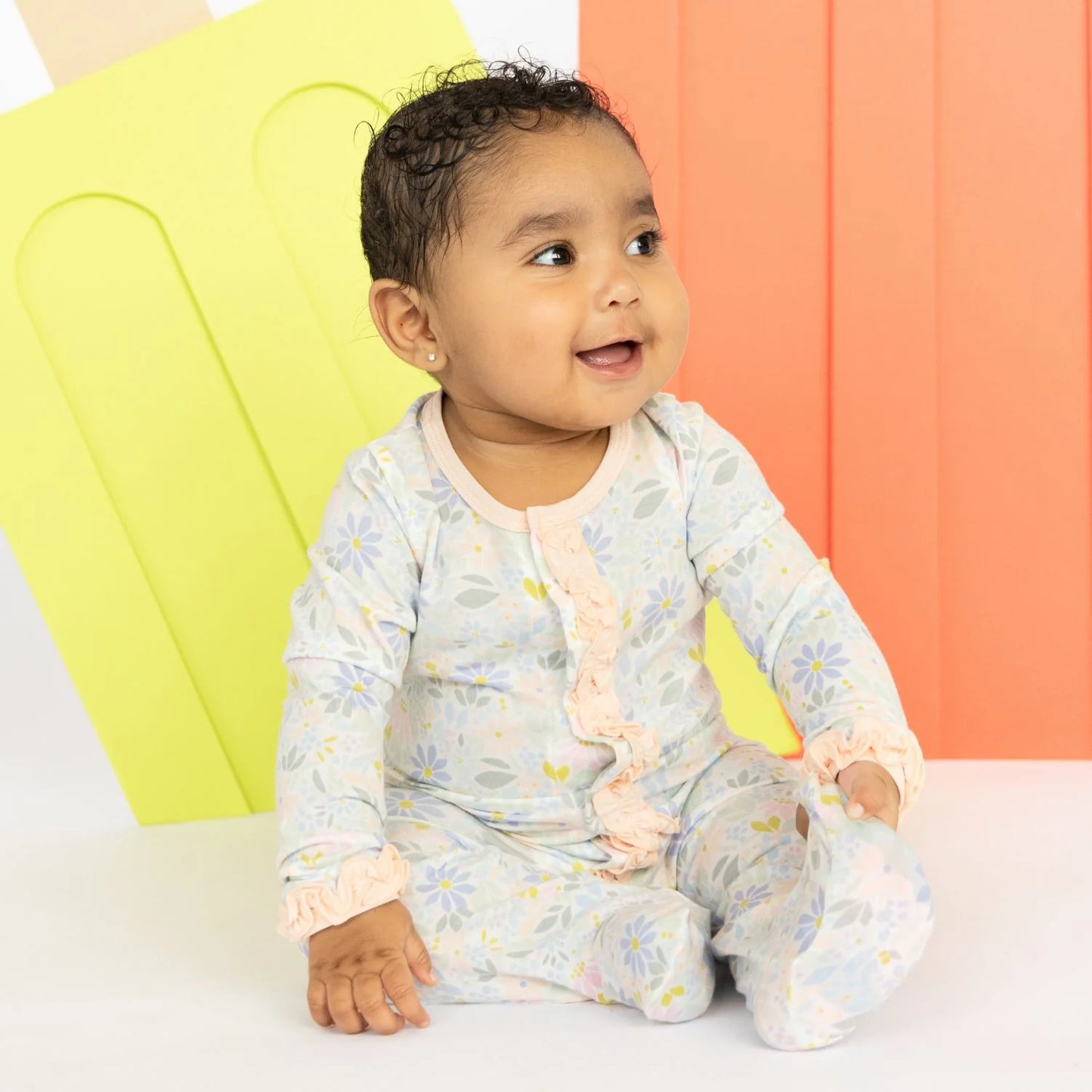 Darby Modal Magnetic Ruffle Footie  - Doodlebug's Children's Boutique