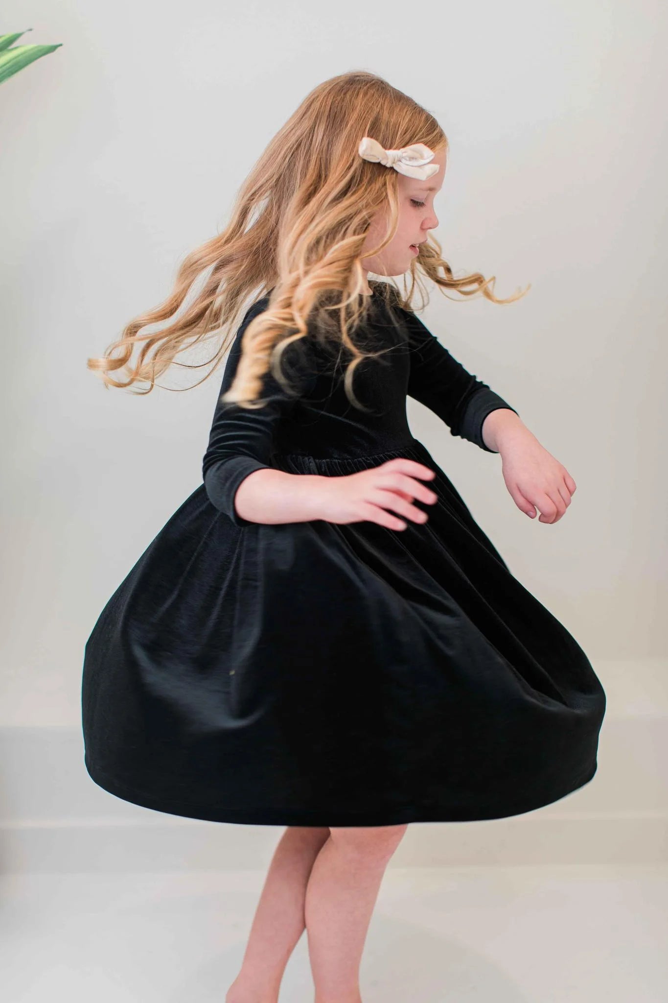 Black Velvet Twirl Dress - Doodlebug's Children's Boutique