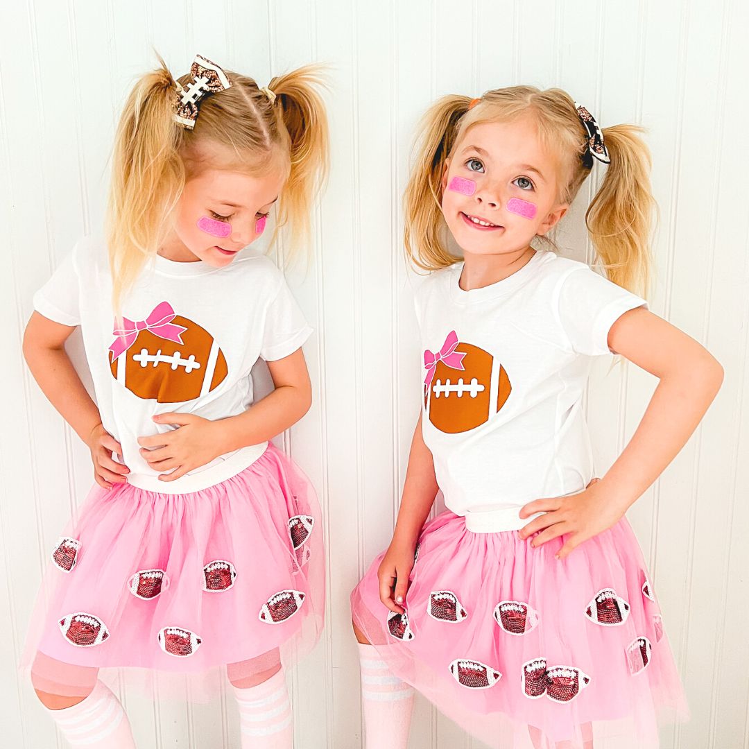 Glitter Football Bow Clip - Doodlebug's Children's Boutique