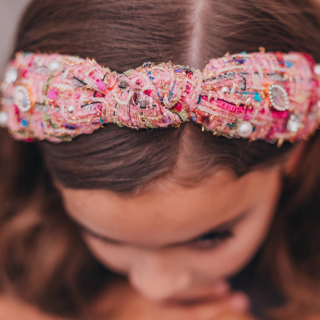 Embellished Tweed Headband - Doodlebug's Children's Boutique