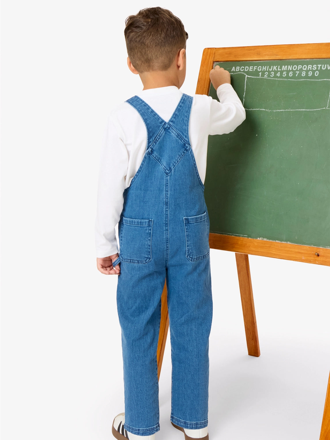 Medium Wash Stretch Denim Overalls