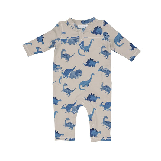 French Terry Romper in Dino Friends  - Doodlebug's Children's Boutique