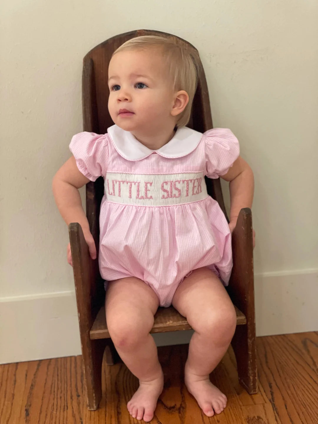 Little Sister Peter Pan Smocked Bubble - Doodlebug's Children's Boutique