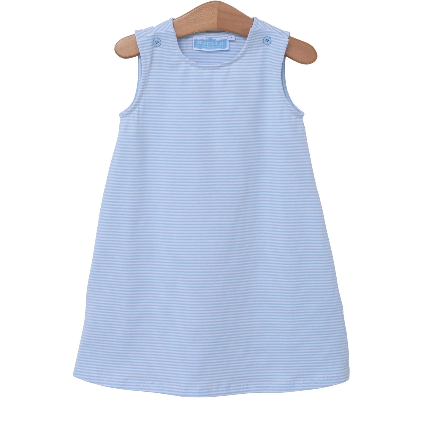 Caroline Dress in Light Blue Stripe - Doodlebug's Children's Boutique