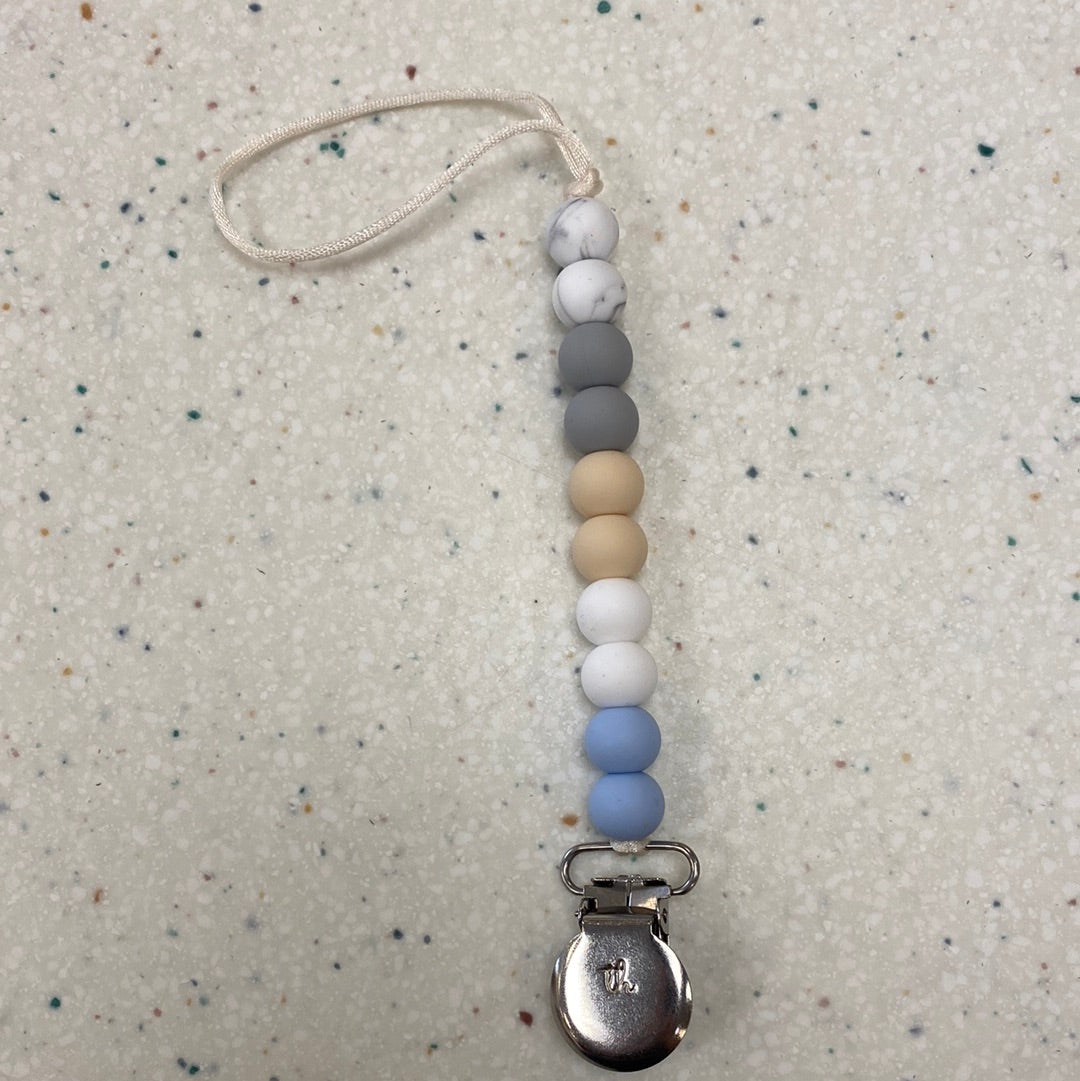 Petite Molly Paci and Toy Clip in Light Grey - Doodlebug's Children's Boutique