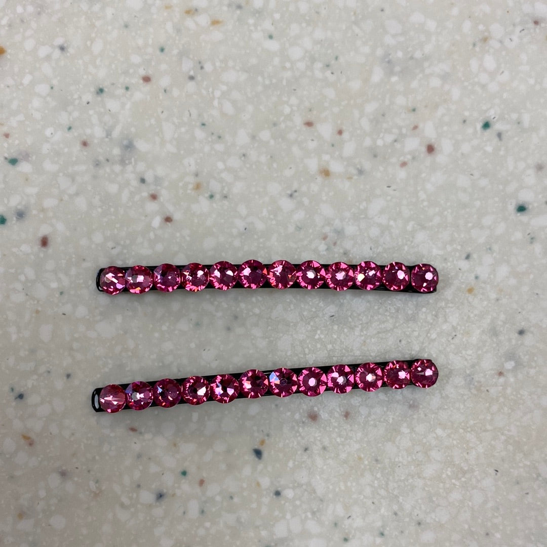 Pink Rhinestone Hair Pin Set - Doodlebug's Children's Boutique