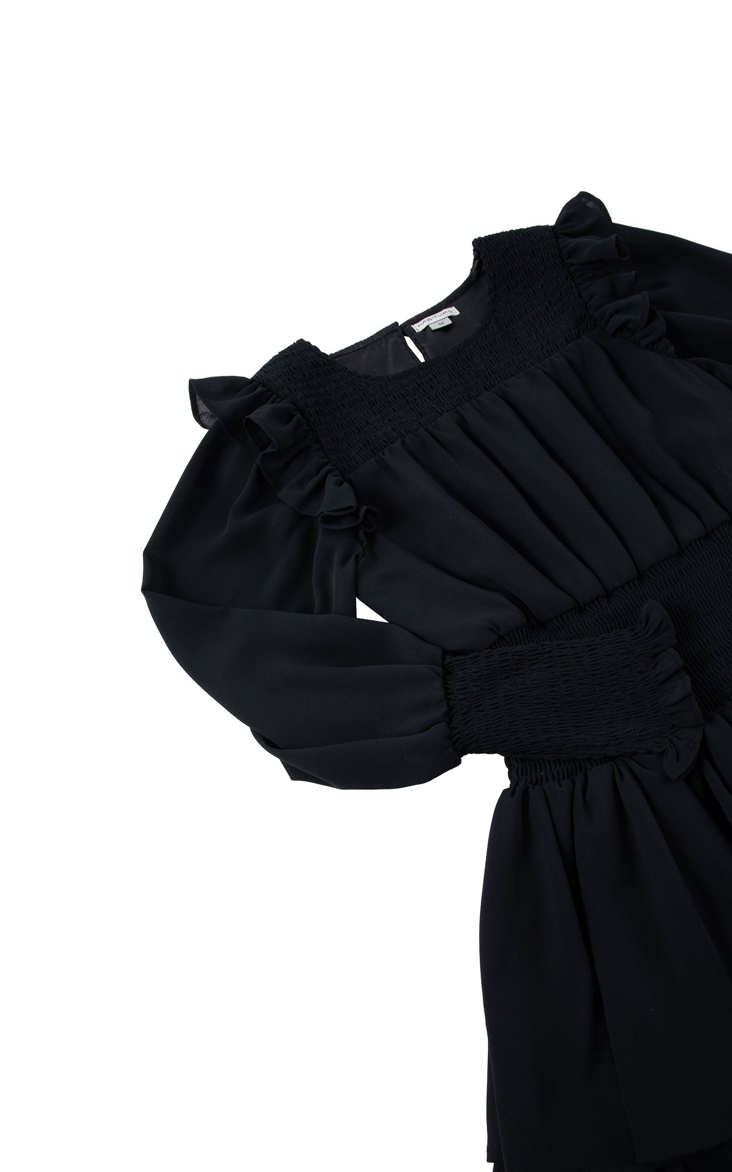 Smocked Waist Dress in Black - Doodlebug's Children's Boutique