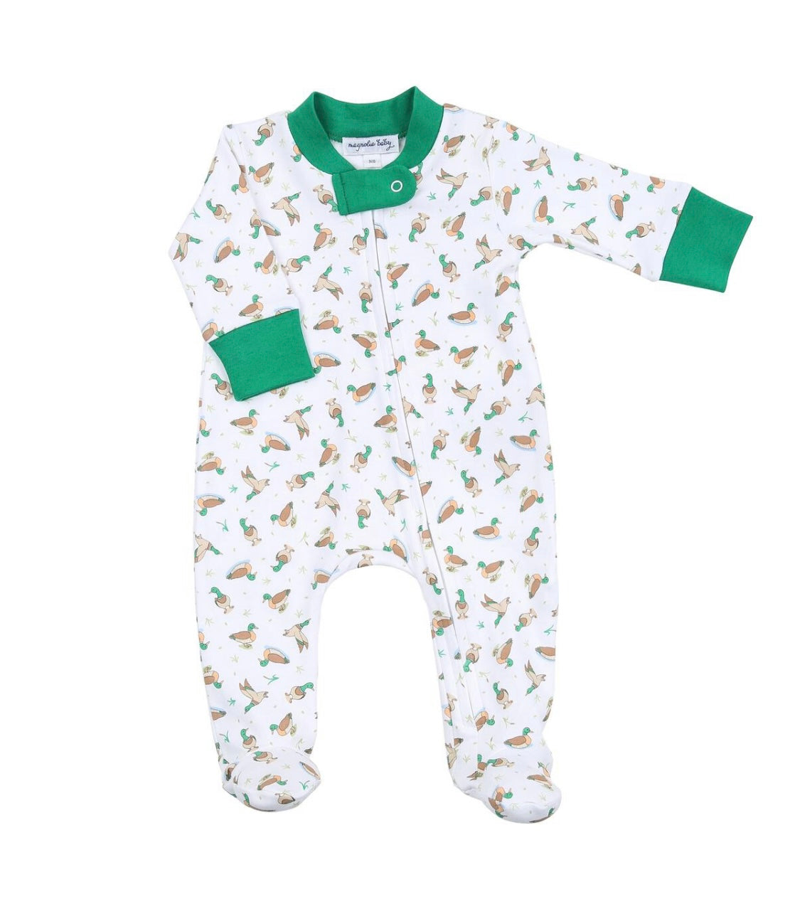 Majestic Mallard Zipper Footie - Doodlebug's Children's Boutique