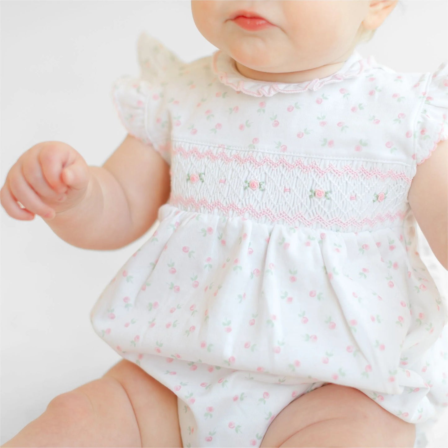 Juliette's Classics Smocked Printed Flutters Bubble - Doodlebug's Children's Boutique
