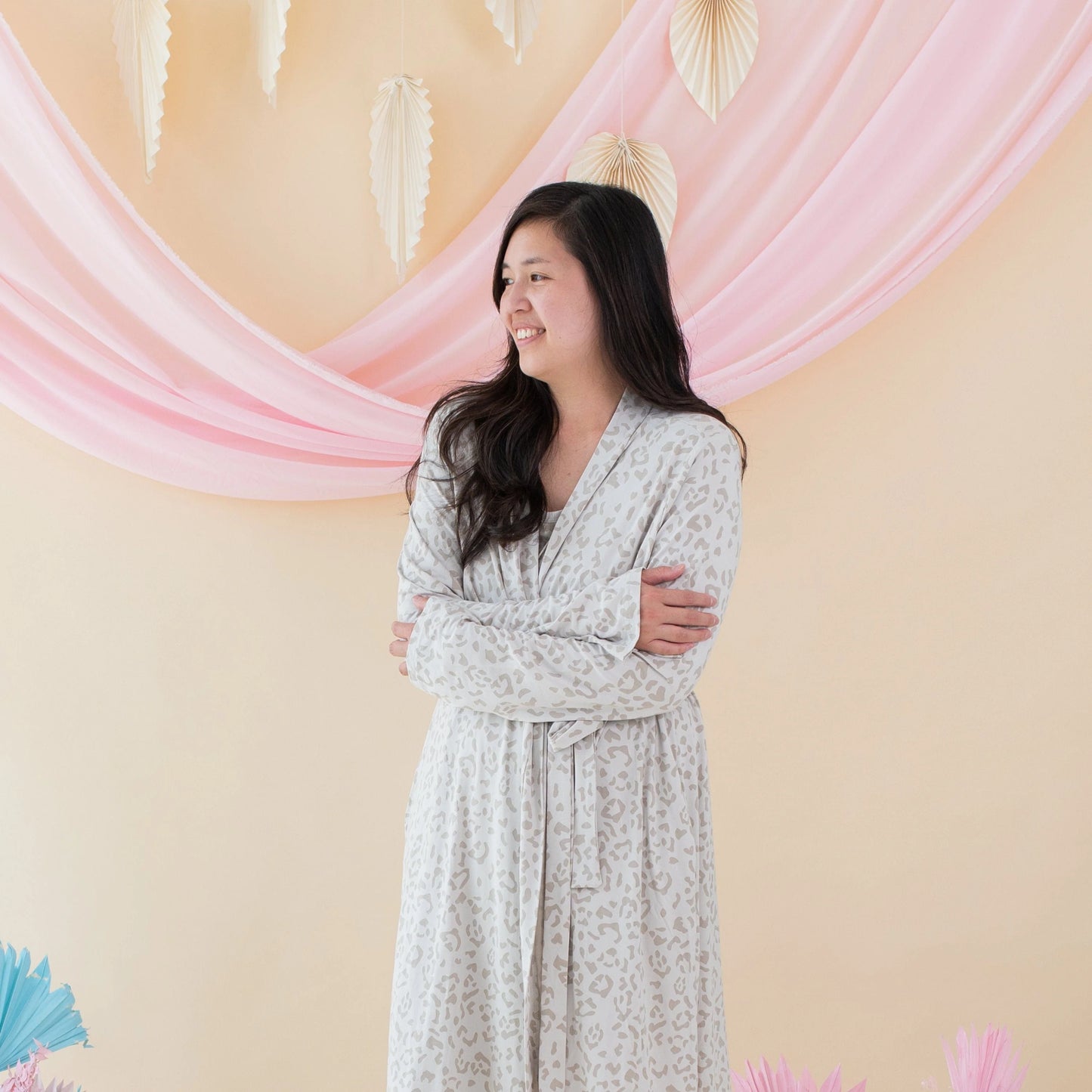 Women's Robe in Oat Leopard - Doodlebug's Children's Boutique