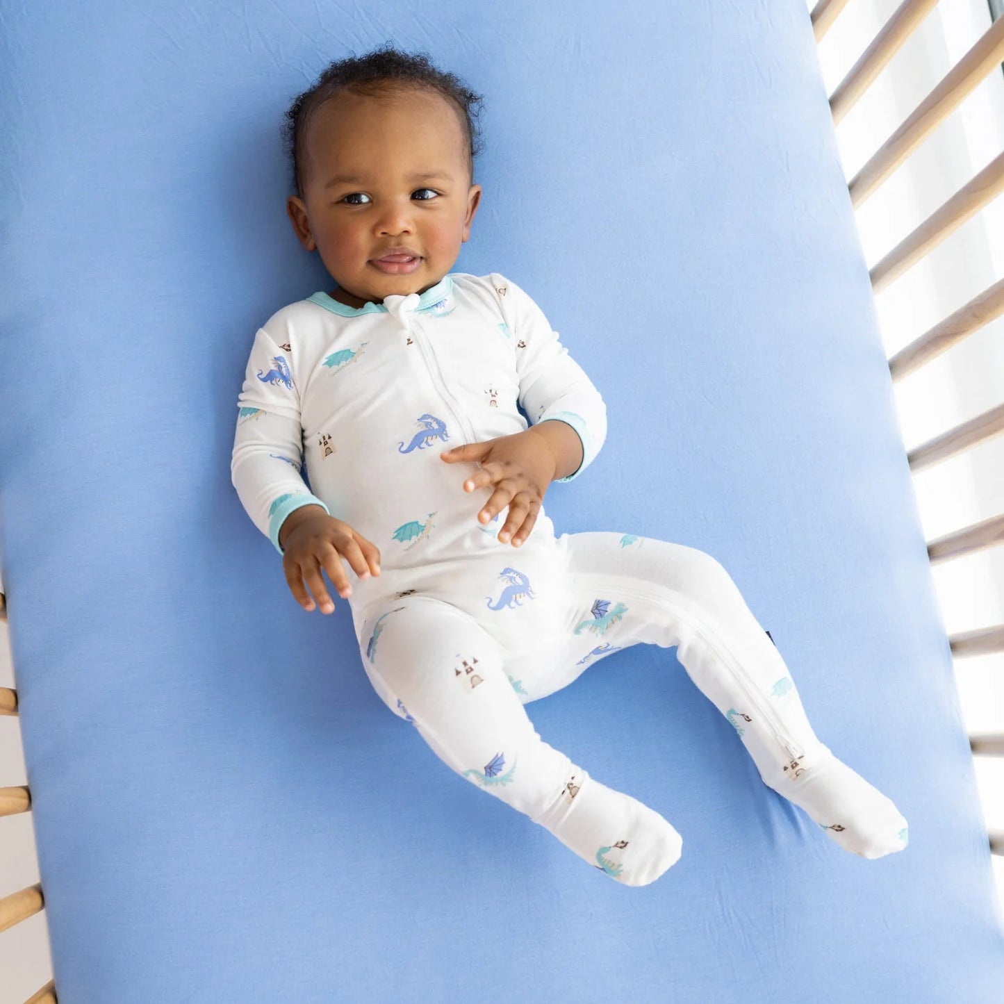 Zippered Footie in Dragon - Doodlebug's Children's Boutique