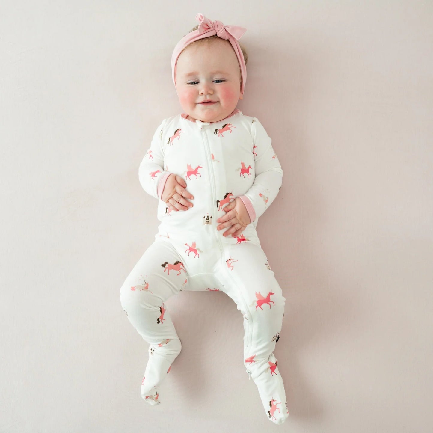 Zippered Footie in Unicorn - Doodlebug's Children's Boutique