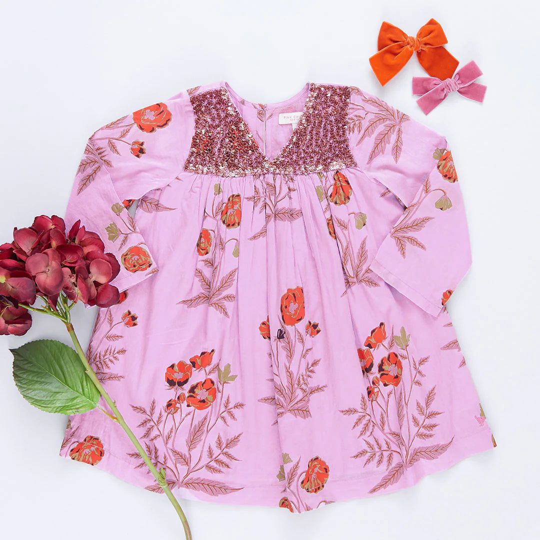 Courtney Dress in Lavender Poppy - Doodlebug's Children's Boutique