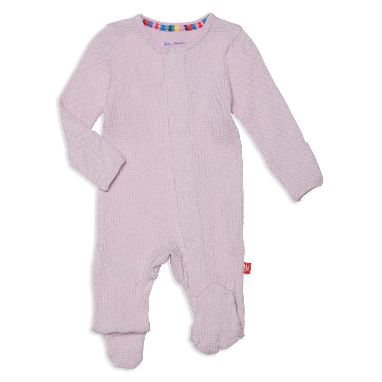 Lilac Snow Waffle Modal Magnetic Footie - Doodlebug's Children's Boutique