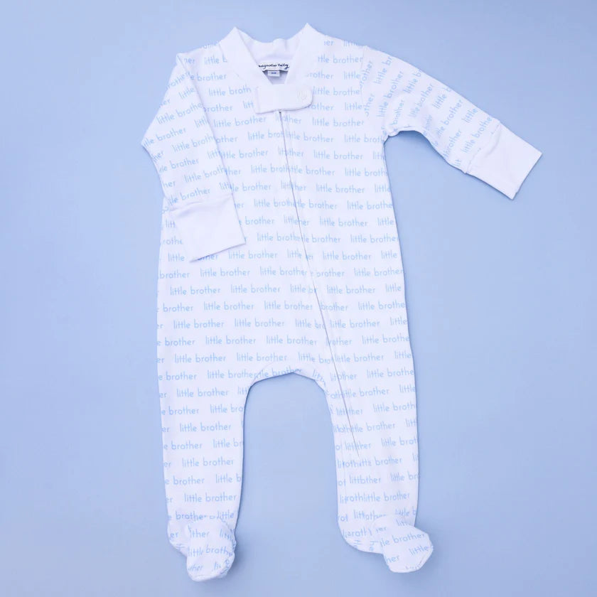 Little Brother Printed Zipper Footie - Doodlebug's Children's Boutique