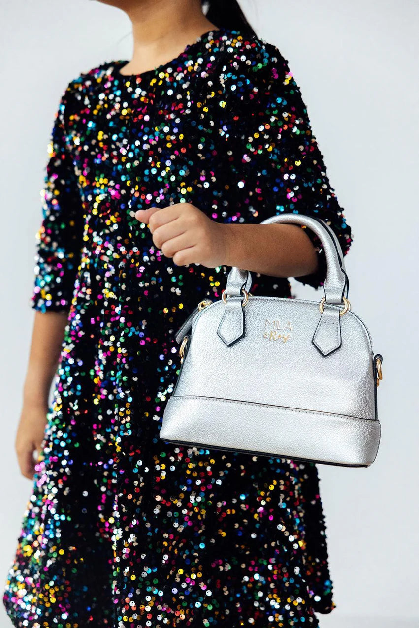 Black Confetti Velvet Sequin Dress - Doodlebug's Children's Boutique