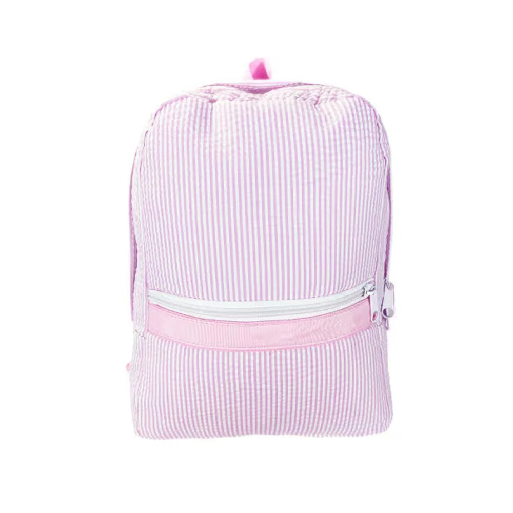 Pink Seersucker Small Backpack