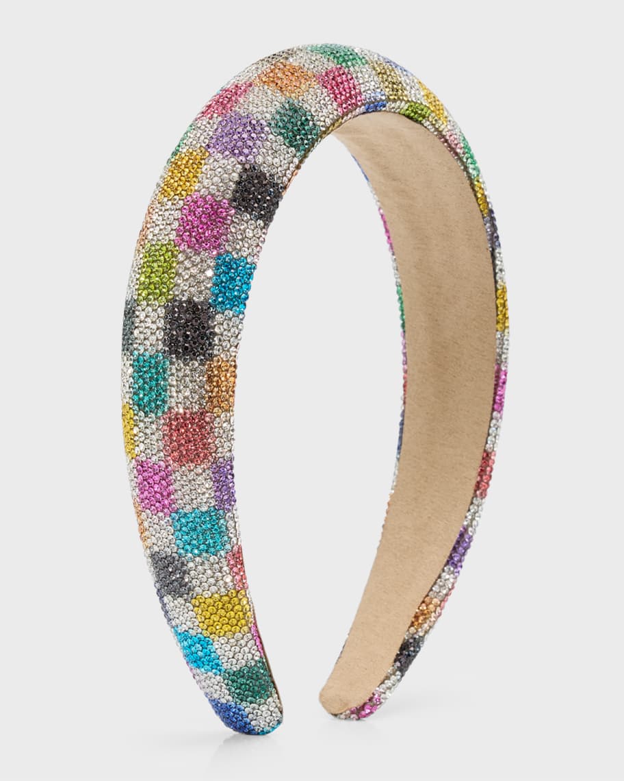 Rainbow Check Crystallized Headband - Doodlebug's Children's Boutique