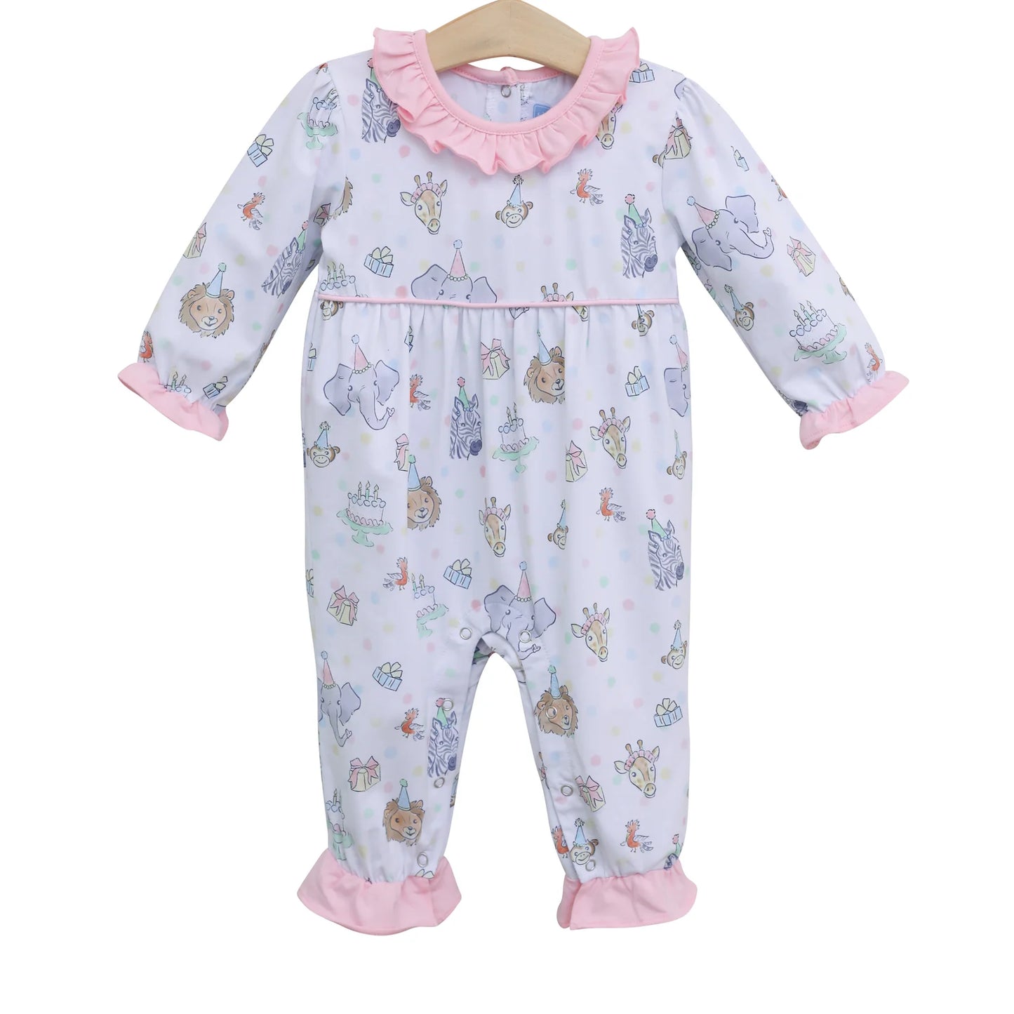 Party Animals Ruffle Romper - Doodlebug's Children's Boutique